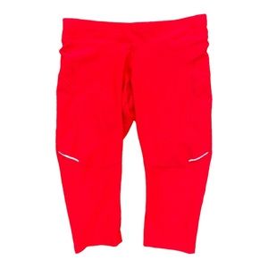 NIKE women’s red Capri running tights - size small - dri-fit wicking leggings